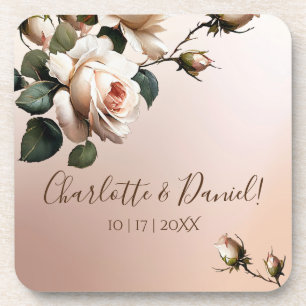 Tea Rose Wedding Getränkeuntersetzer
