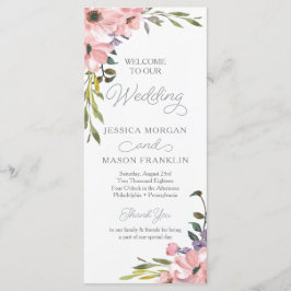 Tea Rose Wedding Program Programm