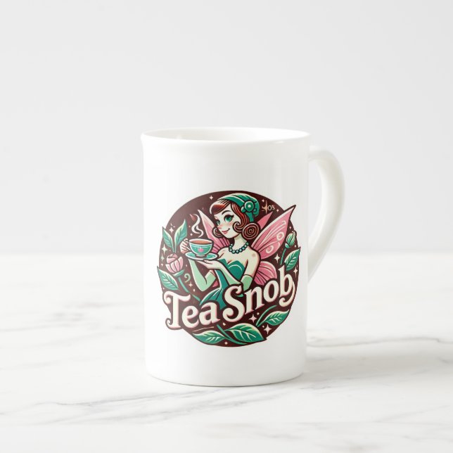 Tea Snob Fairy Prozellantasse (Vorderseite Rechts)