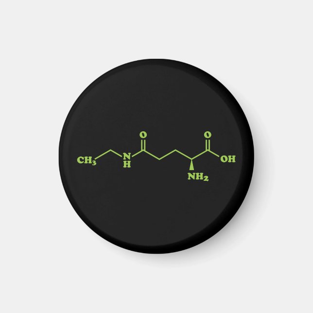 Tea Theanine Molecular Chemical Formel Magnet (Vorne)