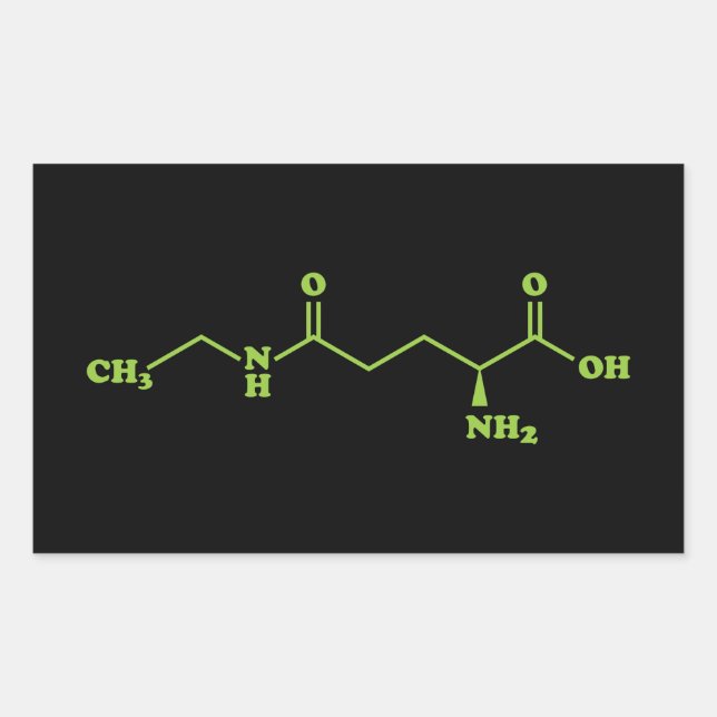 Tea Theanine Molecular Chemical Formel Rechteckiger Aufkleber (Vorderseite)