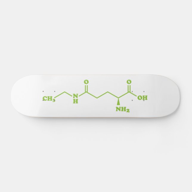 Tea Theanine Molecular Chemical Formel Skateboard (Horizontal)