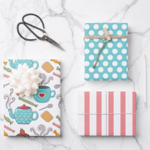Tea Time and Süßigkeiten Wrapping Paper Set Geschenkpapier Set