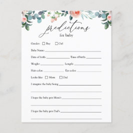 Tea Time Baby Predictions Card