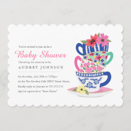 Tea Time Baby Shower Einladung