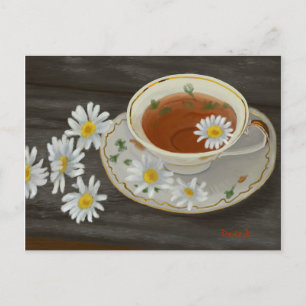 Tea Time Blume Postkarte
