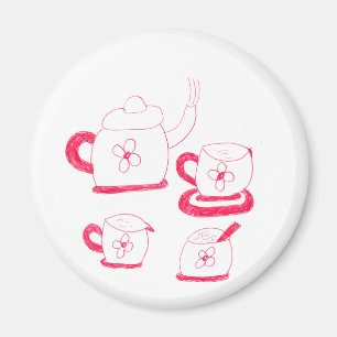 Tea Time Button Magnet