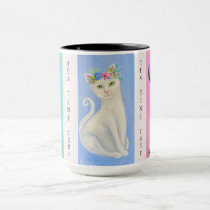 Tea Time Cats Whimsical Art Tasse