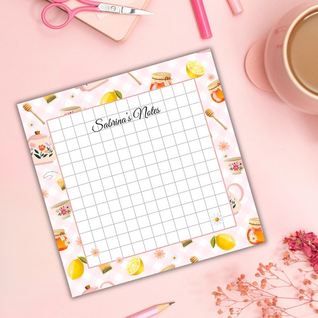 Tea Time Cozy Notes - Grid Lined Sticky Notes Post-it Klebezettel (Von Creator hochgeladen)