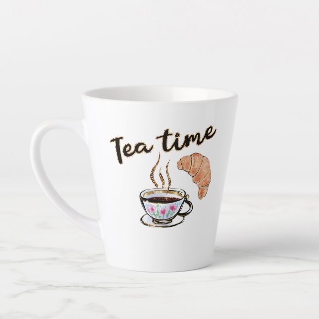 Tea Time Cup, Teefreund Geschenk Tee Party Accesso Milchtasse (Links)