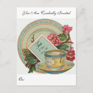 Tea Time Einladungspostkarte