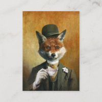 Tea Time Herr Fox ACEO Business Card