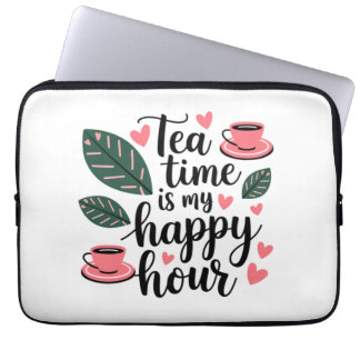 Tea Time is my Happy Hour - Electronics Bag Laptopschutzhülle
