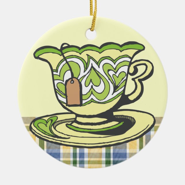 Tea Time Keramik Ornament (Vorne)
