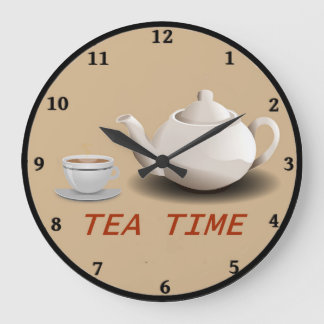 Tea Time Kitchen Clock Große Wanduhr
