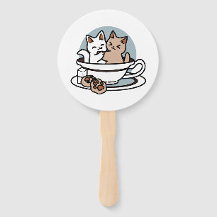 Tea Time Meow Time - Niedliches Katzen- und Teedes Fächer