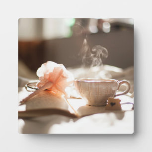 Tea Time mit einem guten Buch Fotoplatte