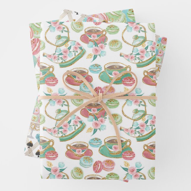 Tea Time Pattern Geschenkpapier Set (Beispiel)