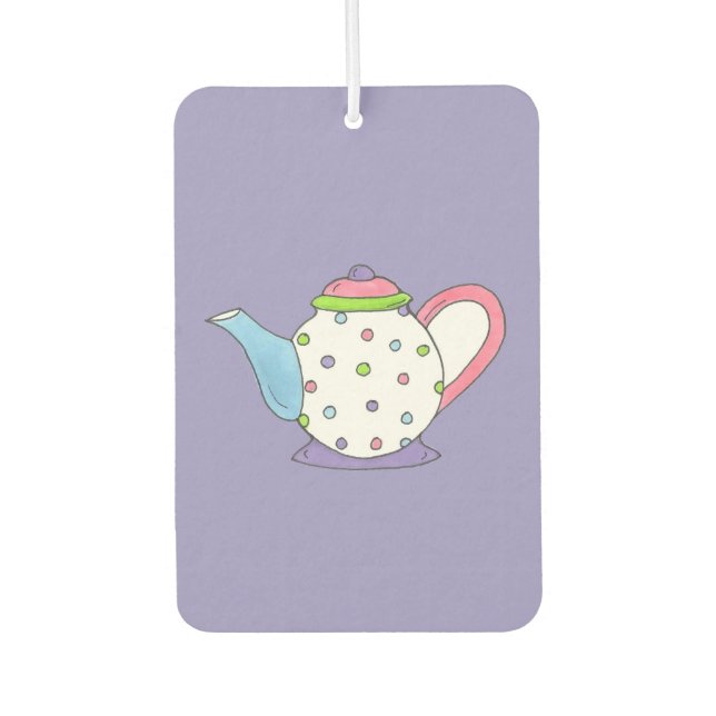 Tea Time Polka Dot Teapot Tea Party Teaparty Autolufterfrischer (Vorderseite)