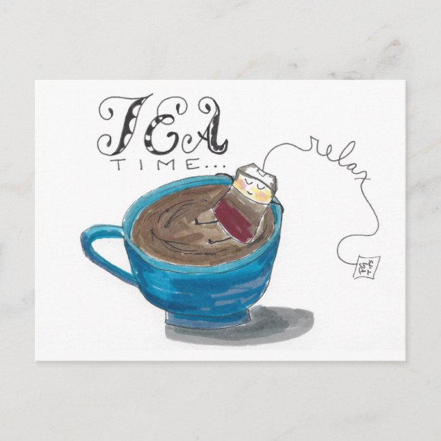 Tea Time Postcard Postkarte (Vorderseite)