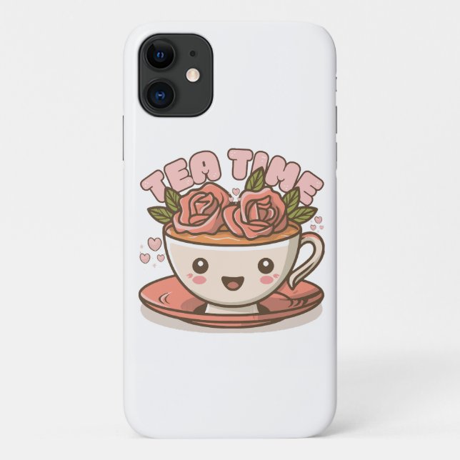 Tea Time Rose Tea Kawaii Case-Mate iPhone Hülle (Rückseite)