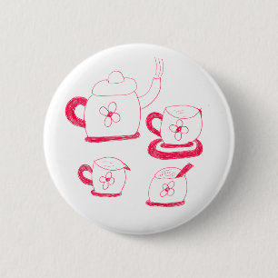 Tea Time Round Abzeichen Button