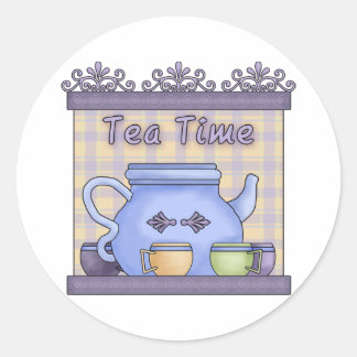 Tea Time Runder Aufkleber