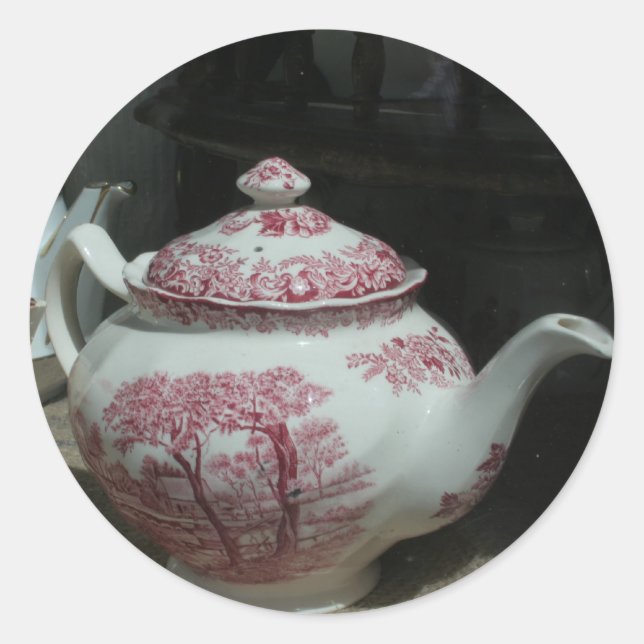 Tea Time Runder Aufkleber (Vorderseite)
