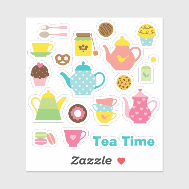 Tea Time Sticker Sheet (Blatt)