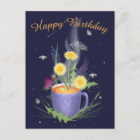Tea Time Summer Blume Postkarte