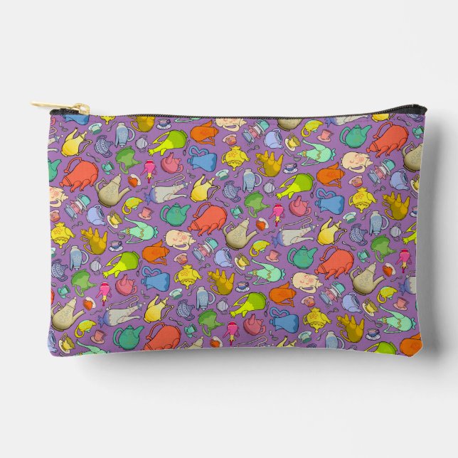 Tea Time, Unbirthday Party, small purple zipup Zubehörtasche (Vorderseite)