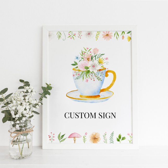 Tea Time Whimsical Wildblume Benutzerdefiniertes Z Poster (Von Creator hochgeladen)