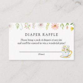 Tea Time Whimsical Wildblume Diaper Raffle Begleitkarte