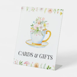 Tea Time Whimsical Wildblume Karten und Geschenke Sockelschild