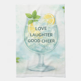Tea Towel | Gin & Tonic Lemon Mint Kitchen Gift Geschirrtuch