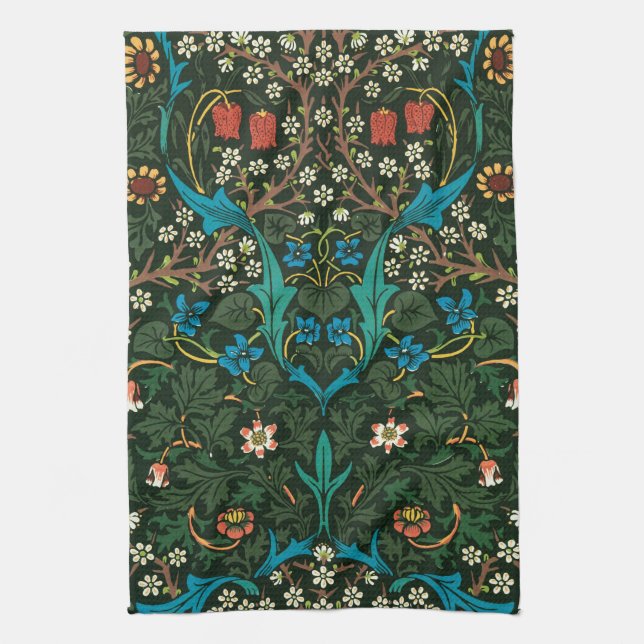 TEA TOWEL MIT WILLIAM MORRIS "TULIPS" DESIGN GESCHIRRTUCH (Vertikal)