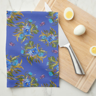 Tea Towel With Hand-Painted ink Florals Geschirrtuch