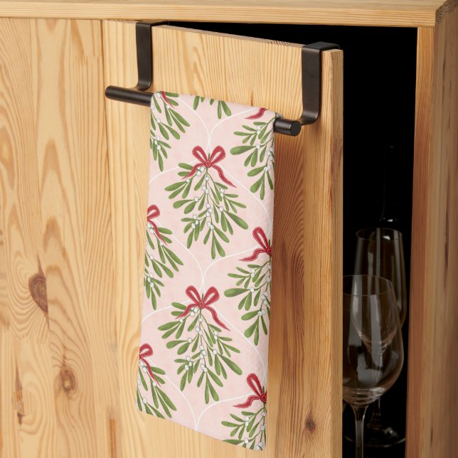 Tea towel with mistletoe design geschirrtuch (Drittel gefaltet)