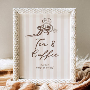 Tea- und Kaffee-Bar Cafe Bebe Baby Shower Poster