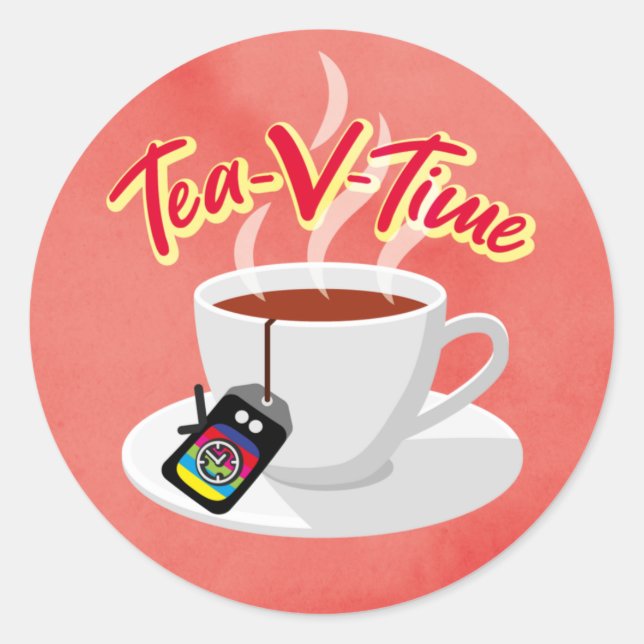 Tea-V-Time-Aufkleber Runder Aufkleber (Vorderseite)