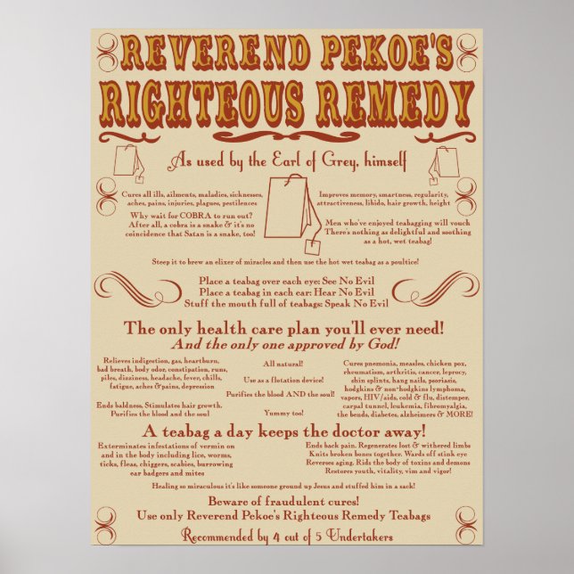 Teabag Miracle Cure Poster (Vorne)