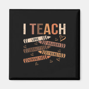 Teach Black History Mont Melanin Afro African Tee Magnet
