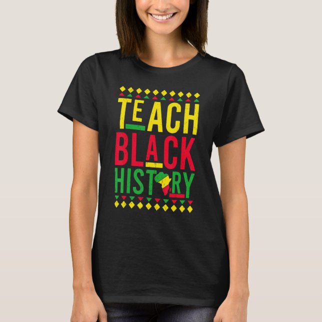 Teach Black History Month Afro African Pride Boys  T-Shirt (Vorderseite)