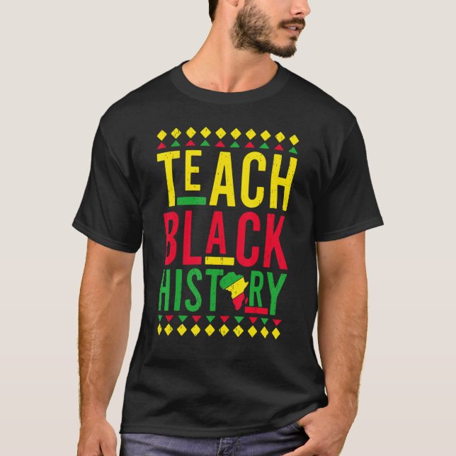 Teach Black History Month Afro African Pride Boys  T-Shirt (Vorderseite)