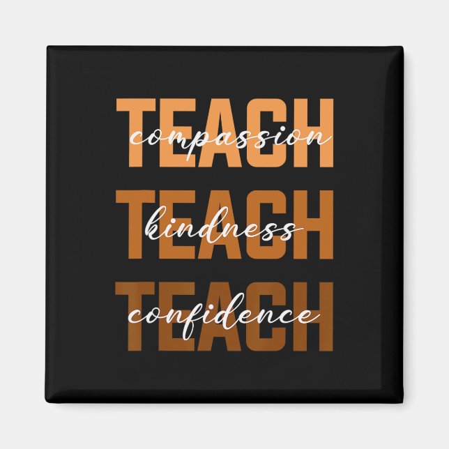 Teach Compion Kindness Black History Melanin Afro Magnet (Vorne)