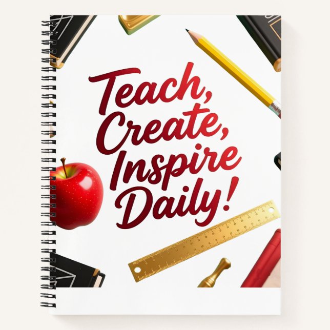 Teach, Create, Inspirier Notizbuch (Vorderseite)