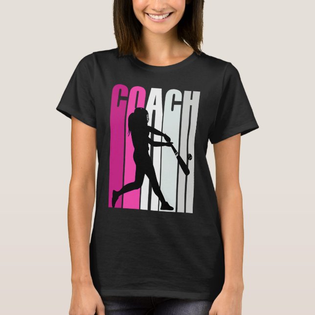 Teach Female Baseballteacher Master Coach Softball T-Shirt (Vorderseite)