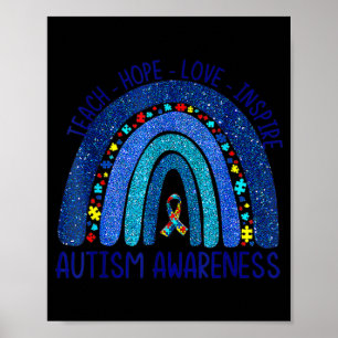 Teach Hope Liebe Inspirierte Lehrer Wir tragen Blu Poster