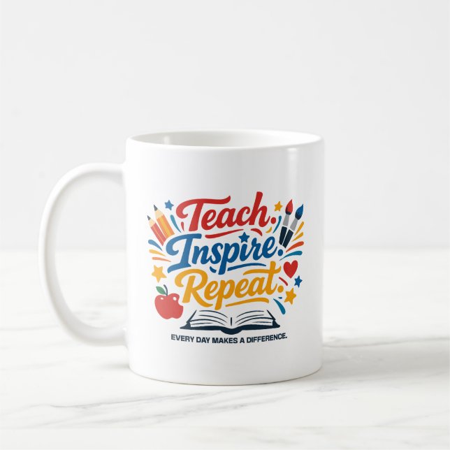 Teach - Inspire - Repeat  Kaffeetasse (Links)