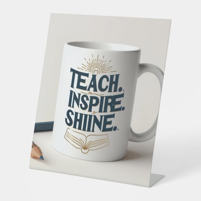 Teach. Inspire. Shine. Teacher Mug Sockelschild (Vorderseite)
